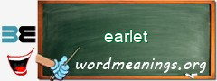 WordMeaning blackboard for earlet